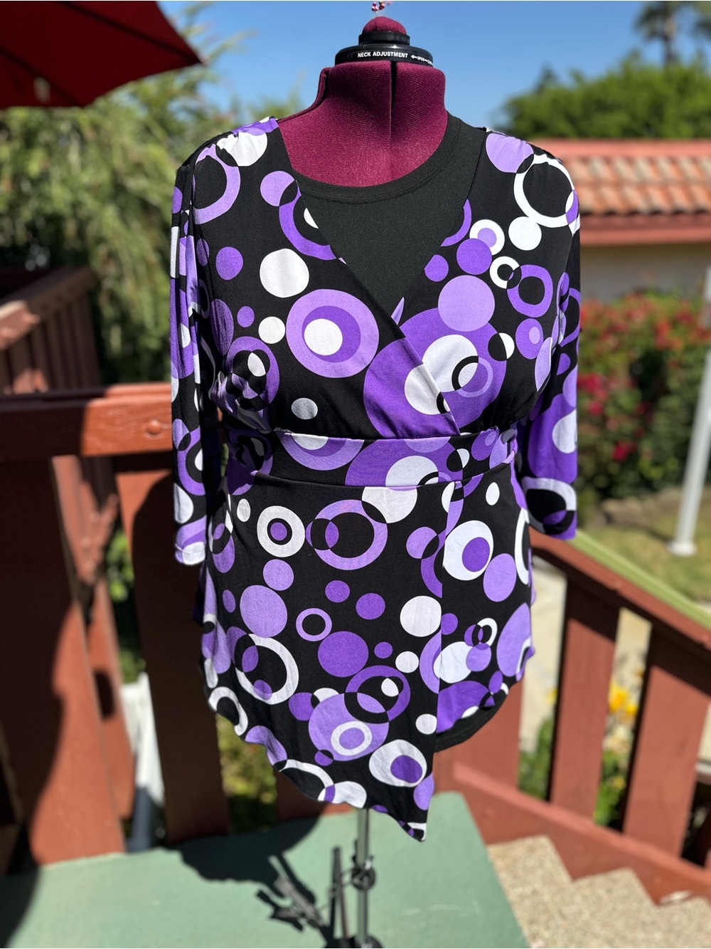 Whimsical Groovy Hippie Asymmetrical Hem Wrap Top Y2K